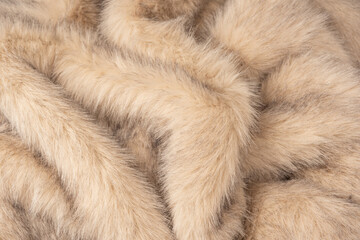 Texture of faux fur as a background, top view.