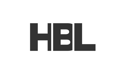 HBL logo design template with strong and modern bold text. Initial based vector logotype featuring simple and minimal typography. Trendy company identity.