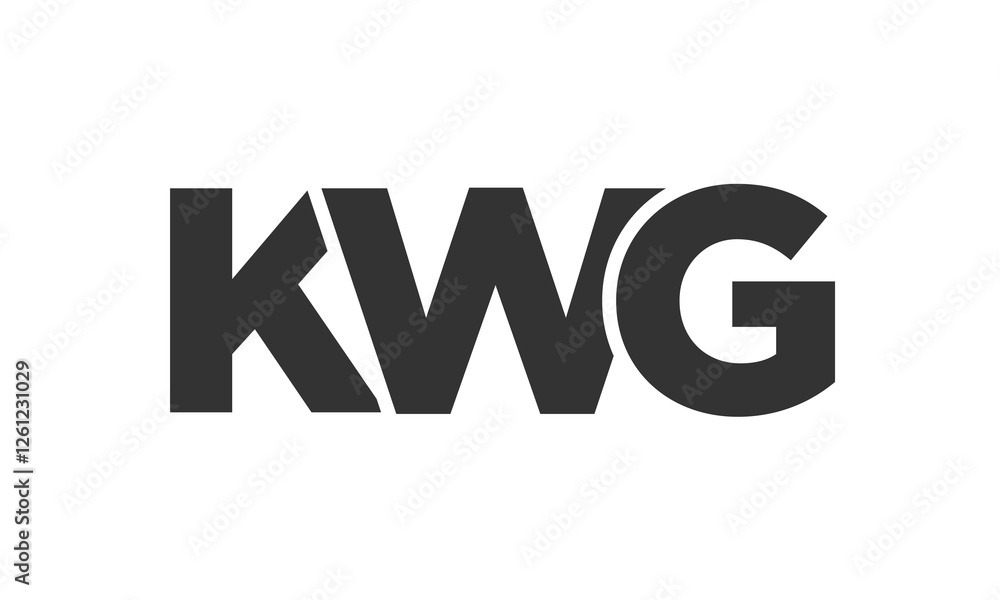 Poster kwg logo design template with strong and modern bold text. initial based vector logotype featuring s