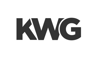 KWG logo design template with strong and modern bold text. Initial based vector logotype featuring simple and minimal typography. Trendy company identity.