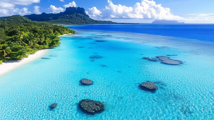 
Serene beaches with clear blue water