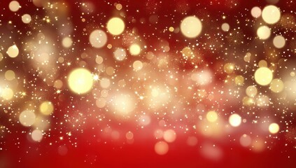 A red background with gold stars and a blurry background