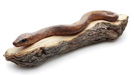 Sculpture, Wood Carving, Snake, on White Background, Abstract Image, Texture, Pattern Background, Wallpaper, Smartphone Cover and Screen, PC, Laptop, 9:16 and 16:9 Format