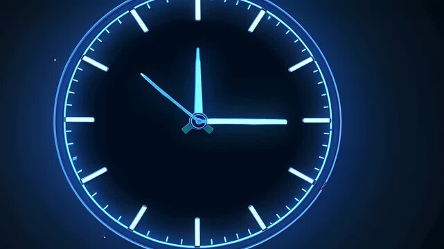 Vector image of a wall clock on a black background