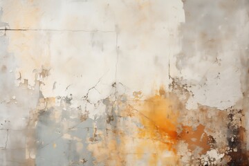 A wall in an urban environment displays an array of peeling paint and fading colors, showcasing cracks and textures.