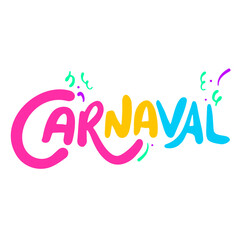 Lettering colorido de carnaval desenhado a mão