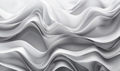 Obraz premium abstract wavy 3d white wallpaper background 