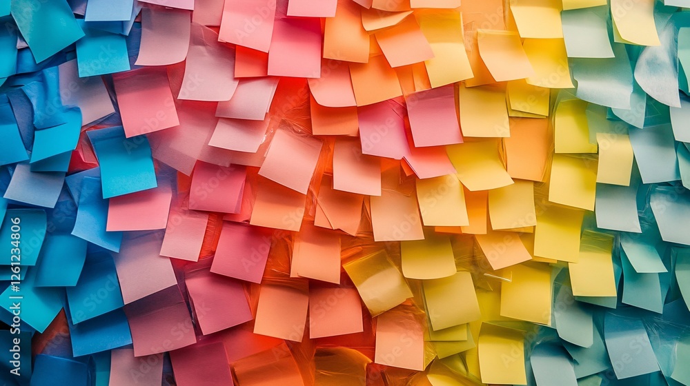 Poster colorful rainbow sticky notes background texture pattern design ideas abstract gradient paper notes 