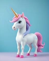 illustration d'une licorne devant un fond neutre
