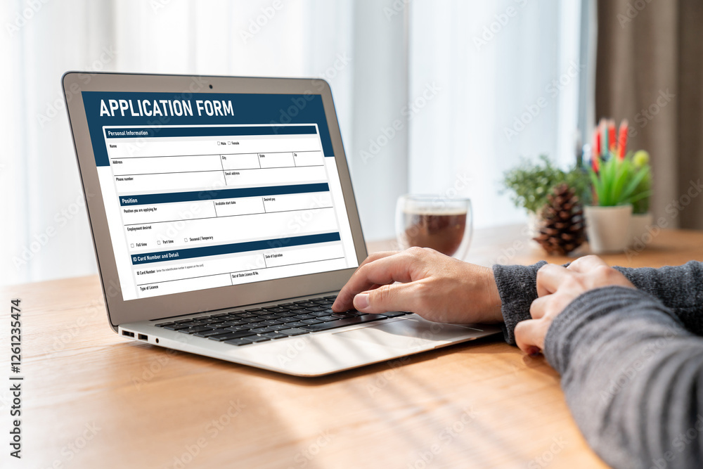 Aufkleber online application form for modish registration on the internet website