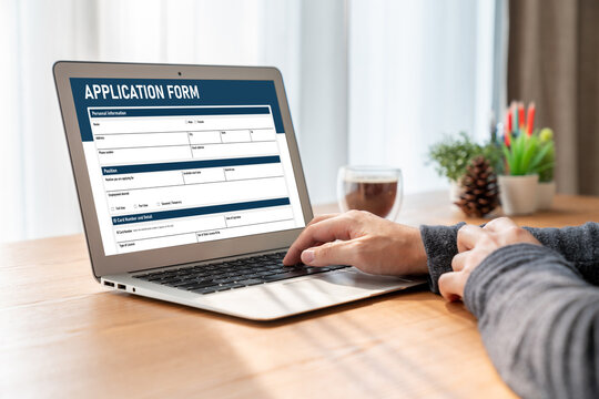 Online application form for modish registration on the internet website