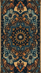 Mandala. Decorative pattern for printing on wall decorations, covers, leaflets, business cards, wallpapers, fabrics. Oil painting