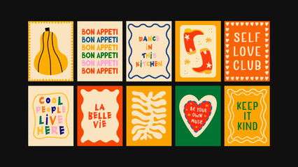 Contemporary food wall art with minimalist abstract compositions. Elegant prints for kitchens, cafes, and modern restaurant settings