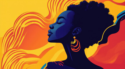 African American woman in Juneteenth poster symbolizing freedom and empowerment for Women’s History Month