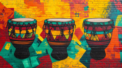 background, graffiti on an African theme