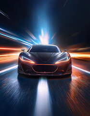 sport car on the road wallpaper