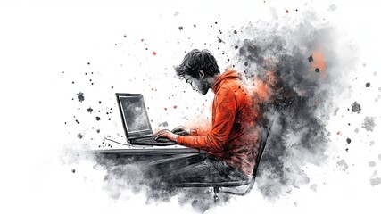 man with laptop