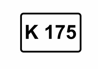 Illustration eines Kreisstraßenschildes der K 175 in Deutschland	