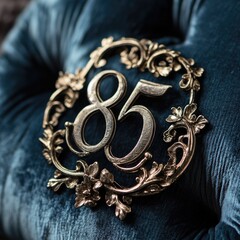 Gold Number '85' Birthday Pin