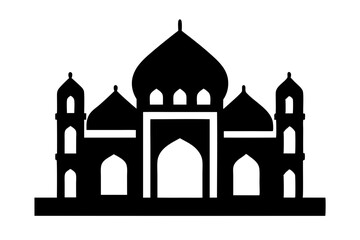 Islamic mosque silhouette vector illustration,  mosque cion silhouette vector 