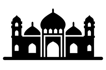 Islamic mosque silhouette vector illustration,  mosque cion silhouette vector 