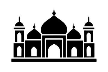Islamic mosque silhouette vector illustration,  mosque cion silhouette vector 