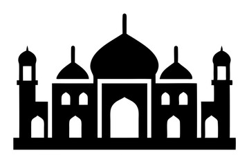 Islamic mosque silhouette vector illustration,  mosque cion silhouette vector 