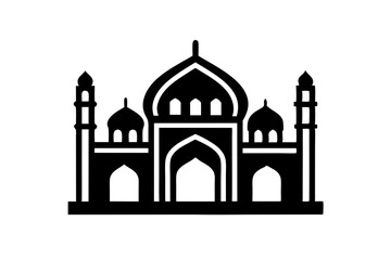 Islamic mosque silhouette vector illustration,  mosque cion silhouette vector 