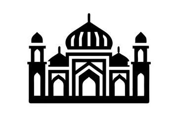 Islamic mosque silhouette vector illustration,  mosque cion silhouette vector 