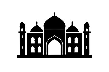 Islamic mosque silhouette vector illustration,  mosque cion silhouette vector 
