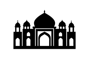 Islamic mosque silhouette vector illustration,  mosque cion silhouette vector 