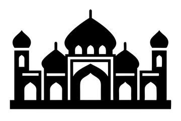 Islamic mosque silhouette vector illustration,  mosque cion silhouette vector 