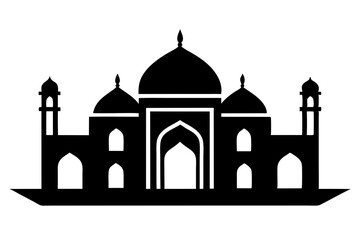 Islamic mosque silhouette vector illustration,  mosque cion silhouette vector 