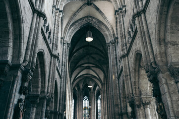 Gothic Vaults of a Cathedral in Nuremberg, Germany