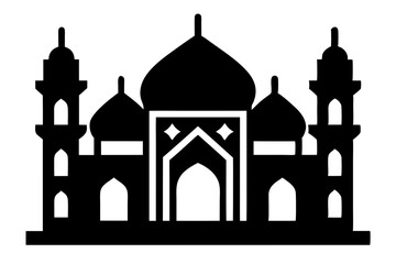 Islamic mosque silhouette vector illustration,  mosque cion silhouette vector 