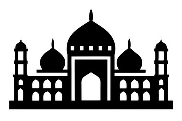 Islamic mosque silhouette vector illustration,  mosque cion silhouette vector 