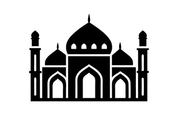 Islamic mosque silhouette vector illustration,  mosque cion silhouette vector 
