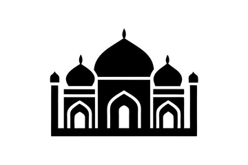 Islamic mosque silhouette vector illustration,  mosque cion silhouette vector 