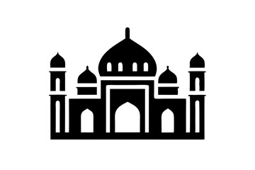 Islamic mosque silhouette vector illustration,  mosque cion silhouette vector 