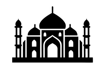Islamic mosque silhouette vector illustration,  mosque cion silhouette vector 