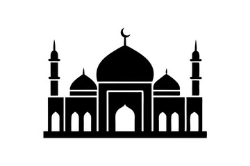 Islamic mosque silhouette vector illustration, 