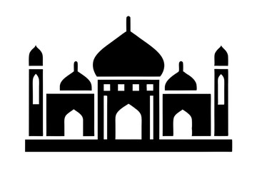 Islamic mosque silhouette vector illustration,  mosque cion silhouette vector 
