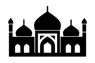 Islamic mosque silhouette vector illustration, 