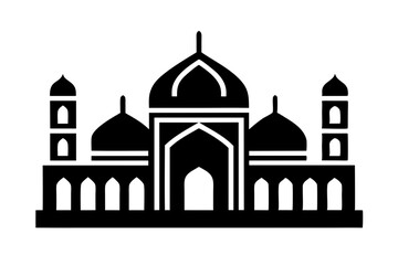 Islamic mosque silhouette vector illustration, 