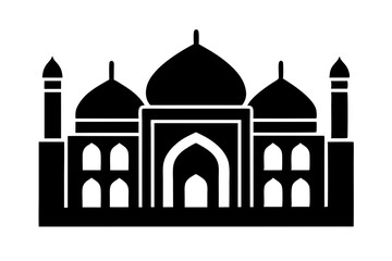 Islamic mosque silhouette vector illustration, 
