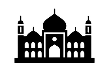 Islamic mosque silhouette vector illustration,  mosque cion silhouette vector 