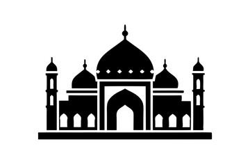 Islamic mosque silhouette vector illustration,  mosque cion silhouette vector 