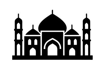 Islamic mosque silhouette vector illustration,  mosque cion silhouette vector 