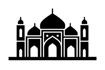 Islamic mosque silhouette vector illustration,  mosque cion silhouette vector 