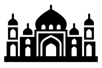 Islamic mosque silhouette vector illustration,  mosque cion silhouette vector 